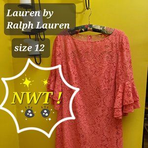 Ralph Lauren floral lace dress, size 12 NEW WITH TAGS!